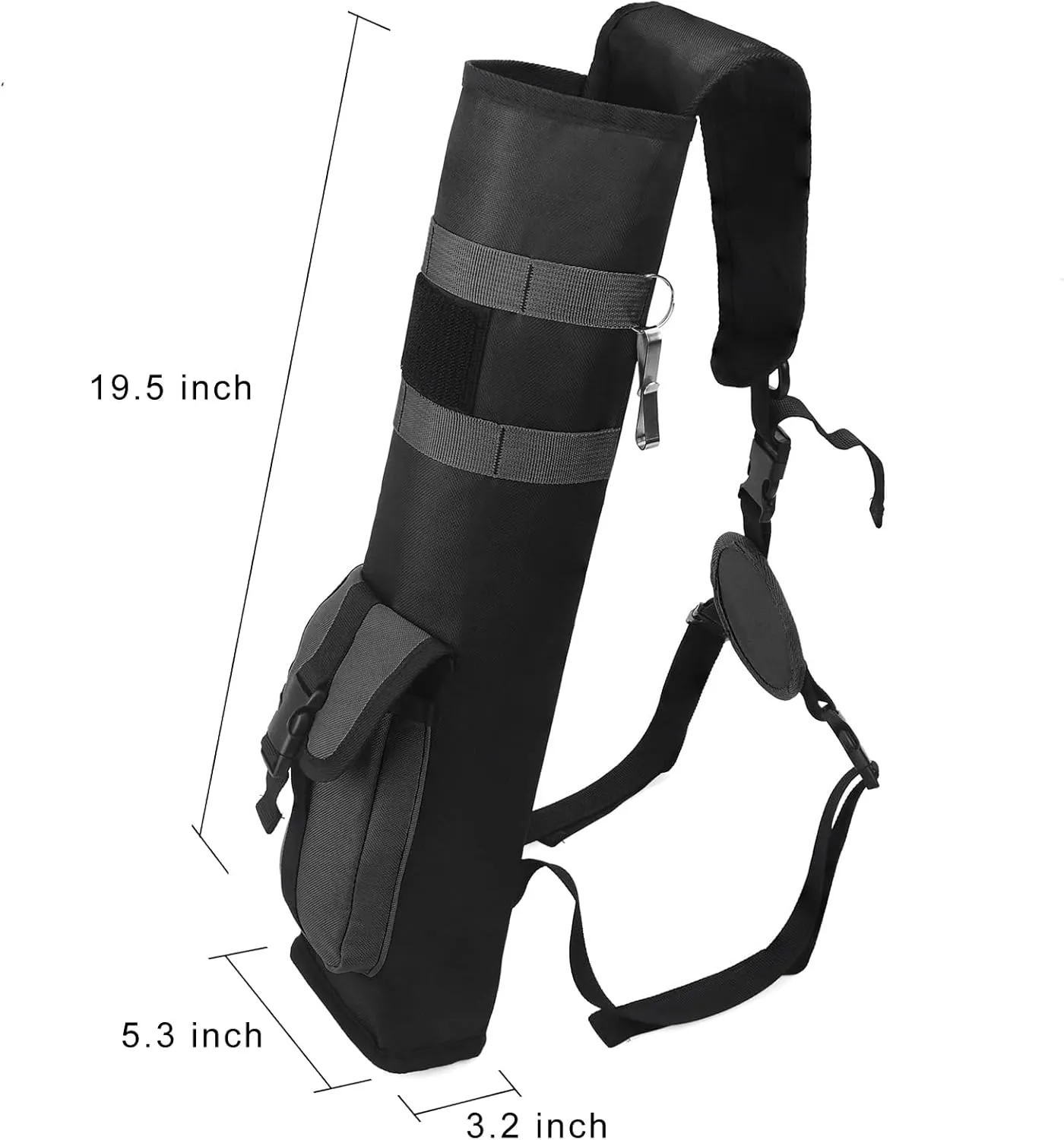 Archery Lightweight Back Arrow Quiver Dual Use Hip Arrows Bag Arrow Holder with Shoulder Strap and Belt Clip for Arrows, Bow Hunting and Target Practicing