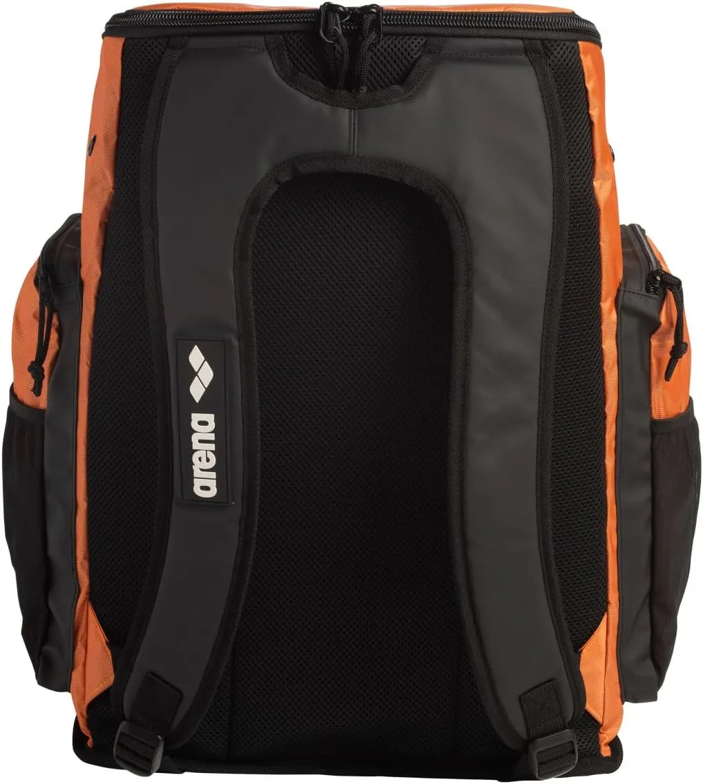 ARENA Spiky III Backpack 45 Swimming Athlete Sports Gym Rucksack Large Training Gear Equipment Swim Bag for Men and Women, 45 Liters, Orange