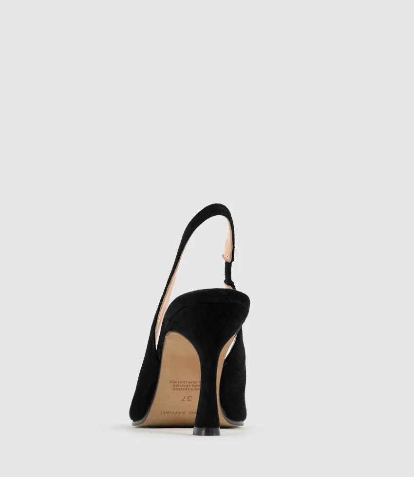 ARILLA85 Slingback Pump in Black Suede