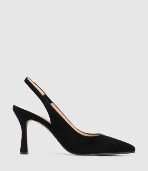 ARILLA85 Slingback Pump in Black Suede