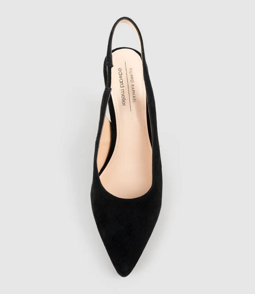 ARILLA85 Slingback Pump in Black Suede