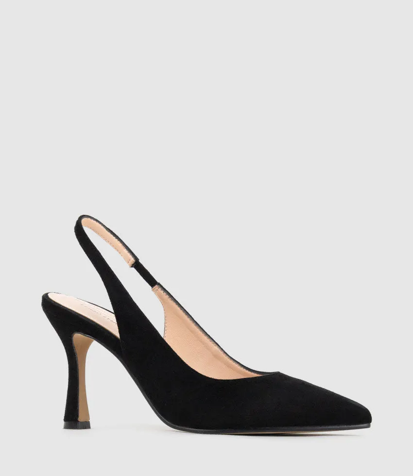 ARILLA85 Slingback Pump in Black Suede