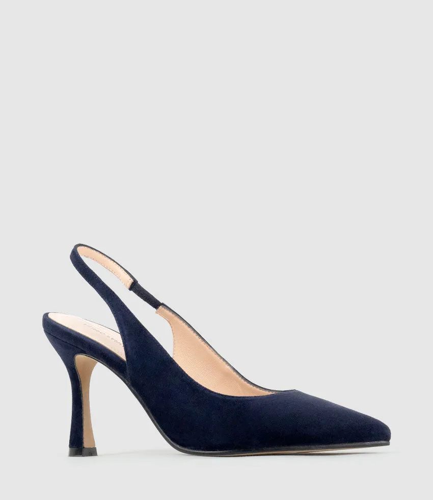 ARILLA85 Slingback Pump in Navy Suede