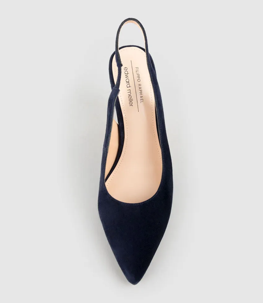 ARILLA85 Slingback Pump in Navy Suede