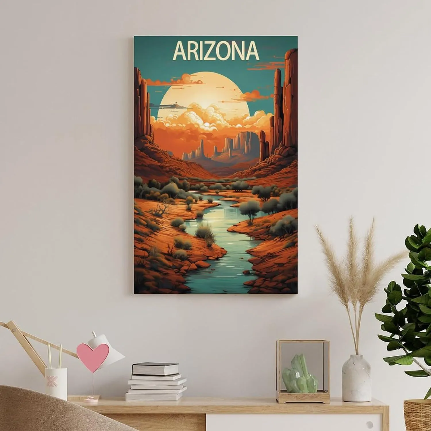 Arizona Travel Poster Print Canvas Wall Art for Bedroom Living Room HD Print Posters 24x36inch(60x90cm)