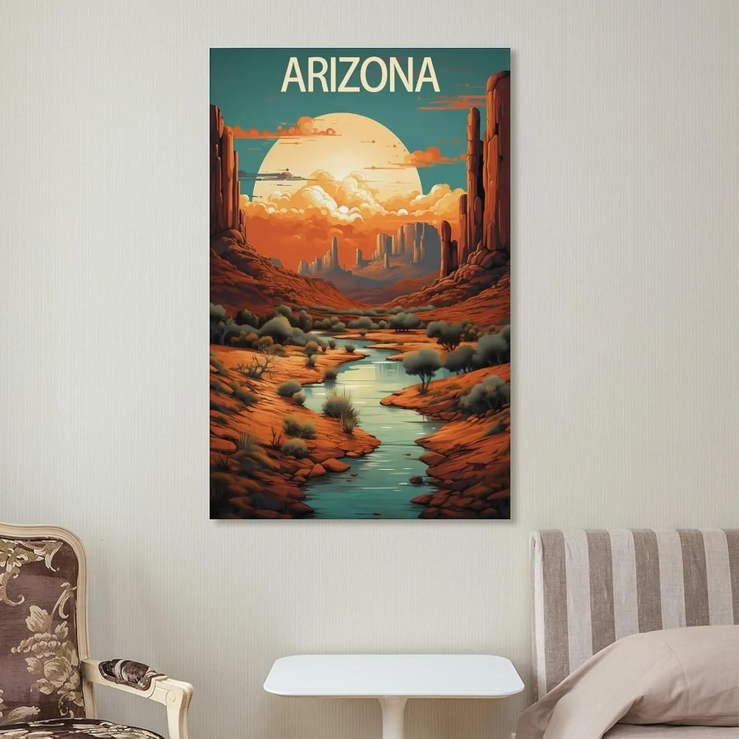 Arizona Travel Poster Print Canvas Wall Art for Bedroom Living Room HD Print Posters 24x36inch(60x90cm)