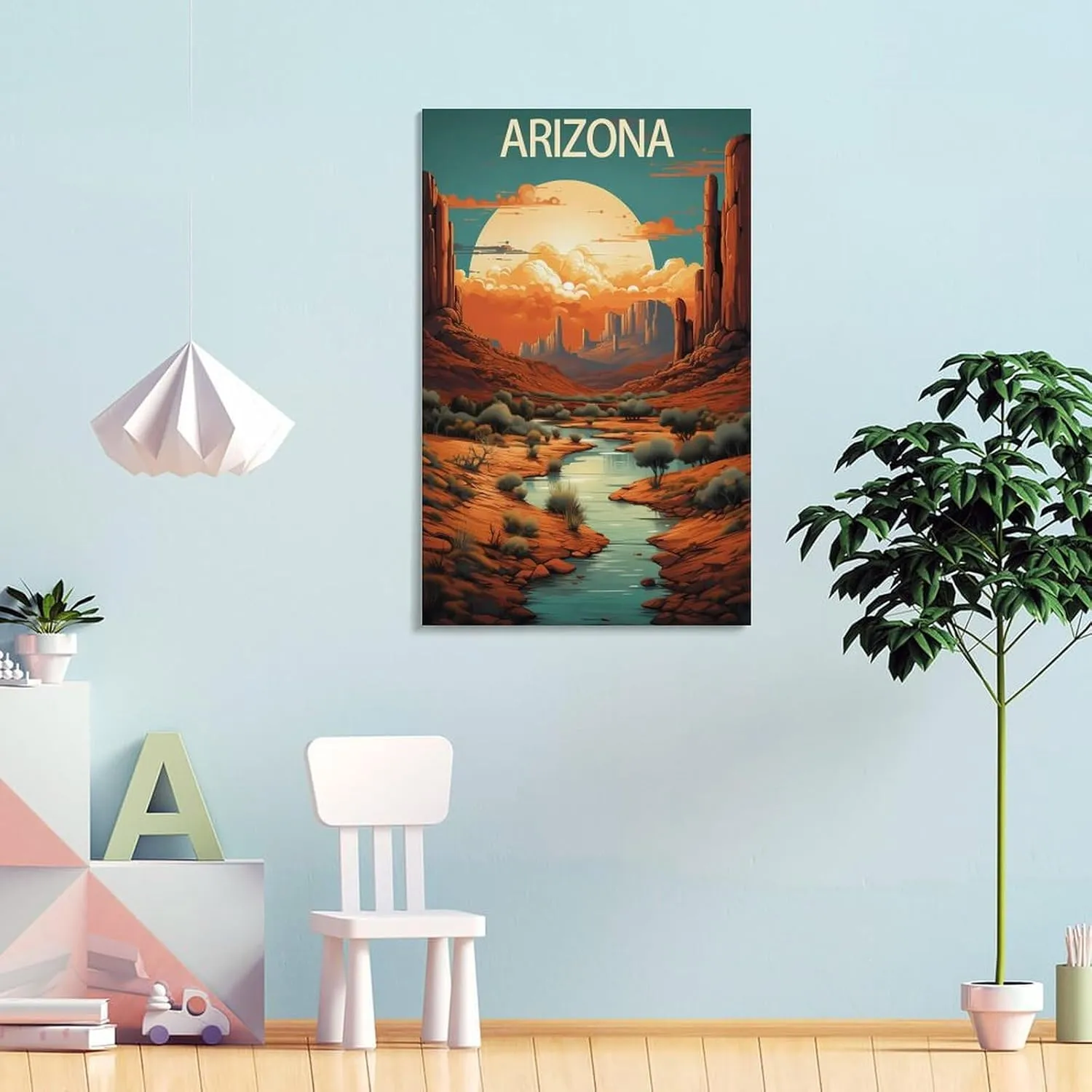 Arizona Travel Poster Print Canvas Wall Art for Bedroom Living Room HD Print Posters 24x36inch(60x90cm)
