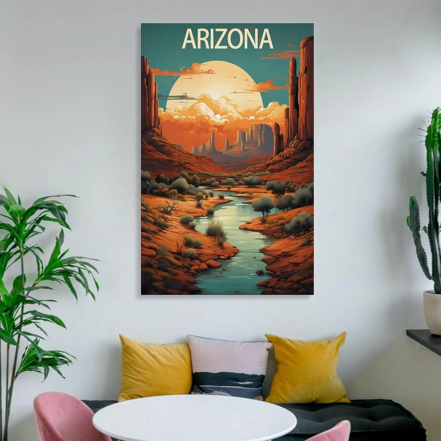 Arizona Travel Poster Print Canvas Wall Art for Bedroom Living Room HD Print Posters 24x36inch(60x90cm)