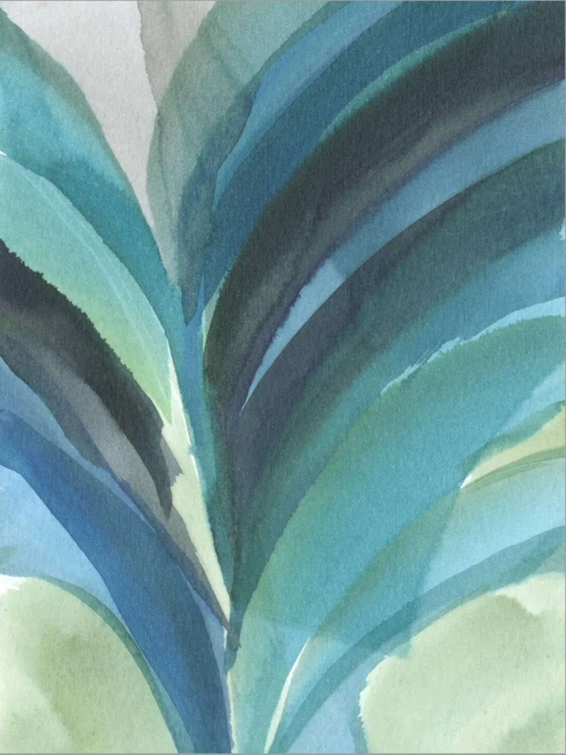 ART.COM Stretched Canvas Print Big Blue Leaf II by Jodi Fuchs, 24" x 32"