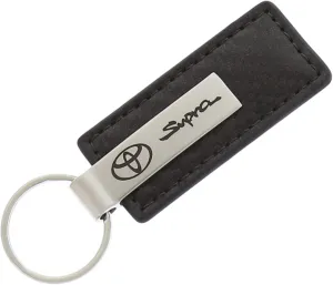 Au-TOMOTIVE GOLD Carbon Fiber Rectangular Leather Key Chain for Toyota Supra (Gunmetal)