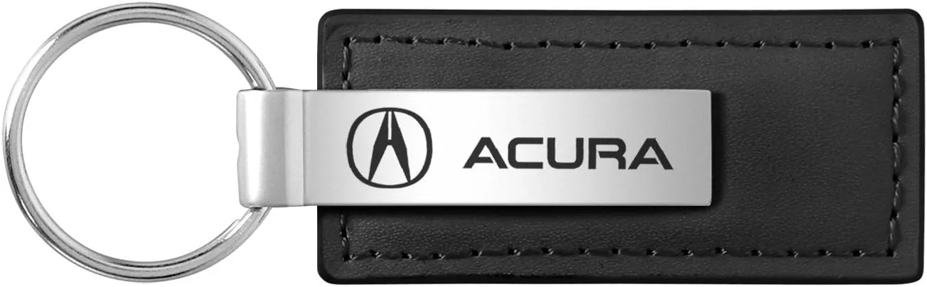 Au-TOMOTIVE GOLD, INC. Officially Licensed Rectangular Leather Key Chain for Acura (Black)