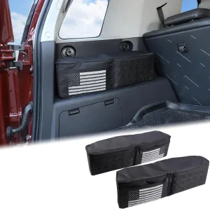 Aunginsy Car Trunk Organizer Compatible with Toyota FJ Cruiser 2007-2021 Trunk Storage Box Left Backseat Hanging Organizer Storage Bag Multi-Compartment Oxford Cloth With USA Flag Pattern Accessories