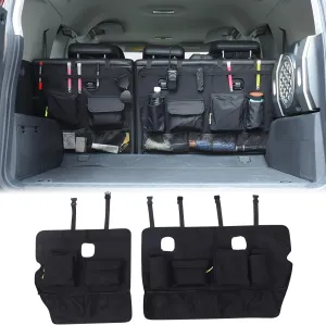 Aunginsy Trunk Hanging Organizer Backseat Storage Bag Compatible with Toyota FJ Cruiser 2007-2021 Car Second-Row Seat Back Panel Multi-Compartment Storage Pocket Box Oxford Cloth Expansion Accessories