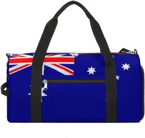 Australia Flag Sports Gym Bag for Boys Girls with Shoe Compartment Weekender