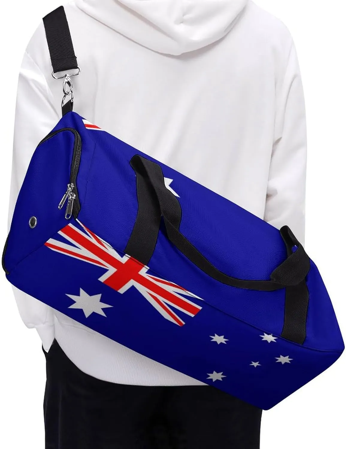 Australia Flag Sports Gym Bag for Boys Girls with Shoe Compartment Weekender