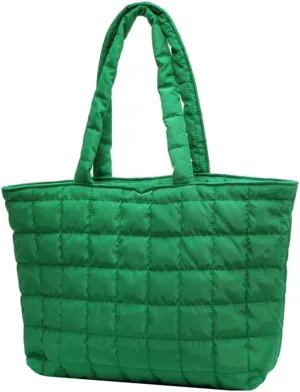 Autumn Winter Women Tote Bag Quilted Shoulder Handbags Rhombus Pattern Purses Handbags Solid for Daily Holiday