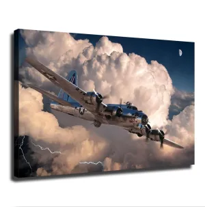 Aviation Aircraft Army Decoration Military Aircraft Vintage Ww2 Aircraft American Aviation Poster Canvas Print Wall Art Modern Room Living Room Bathroom Kitchen Bedroom Decor (24×36inch-No Framed)