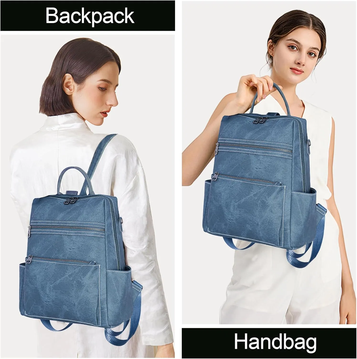 Backpack Purse for Women Pu Leather Travel Backpack Fashion Designer Shoulder Bag Ladies Convertible Handbags