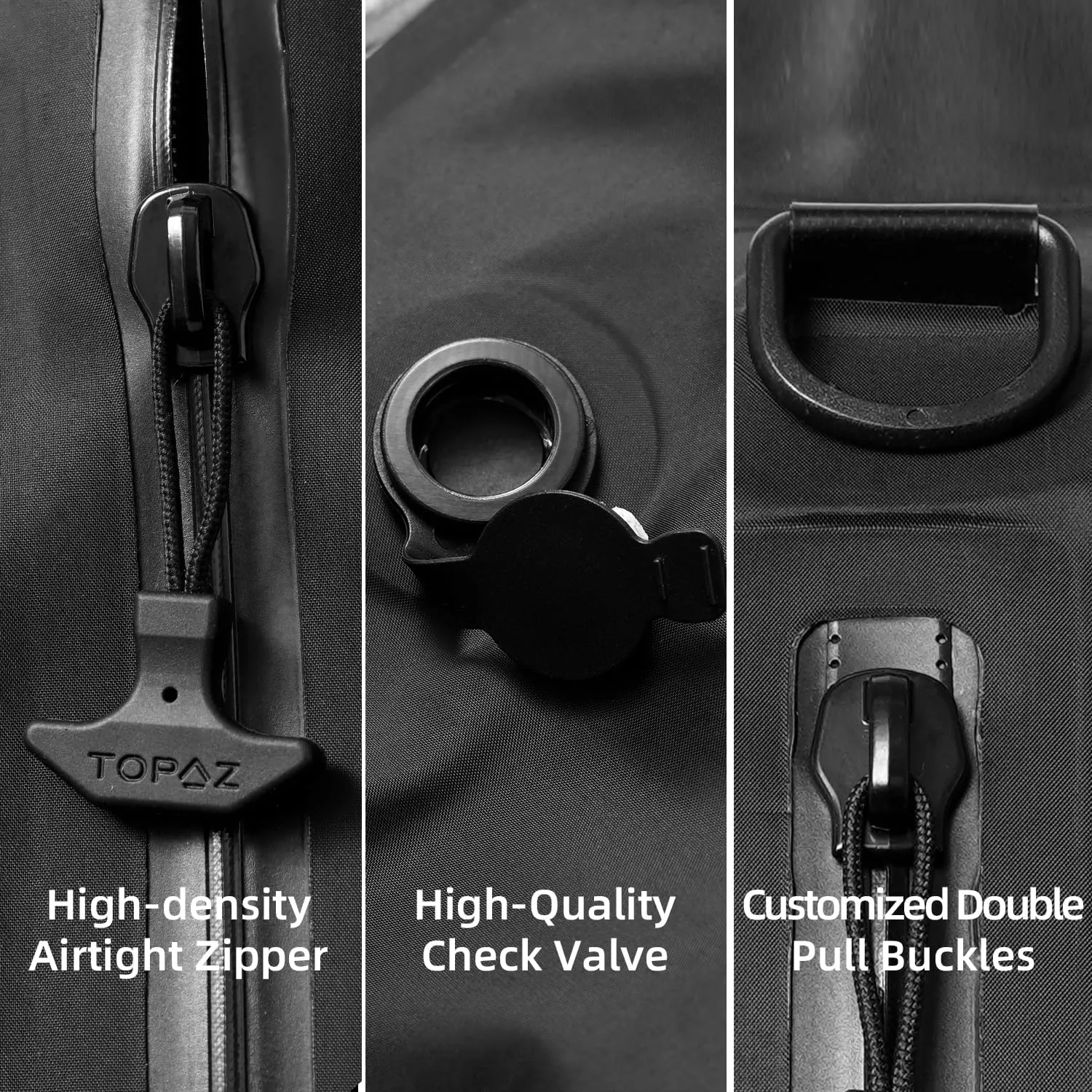 BAGAIL TPU Vacuum Bag for Travel, Reusable Compression Bag with IPX8 Waterproof Zipper, Save Space for Suitcase, Backpack and Carry on (Black, ExtraLarge, With Pump)