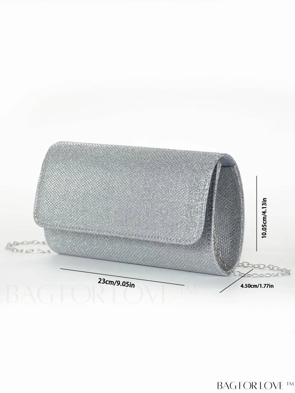 BagForLove - Compact Black Glitter Party Envelope Bag