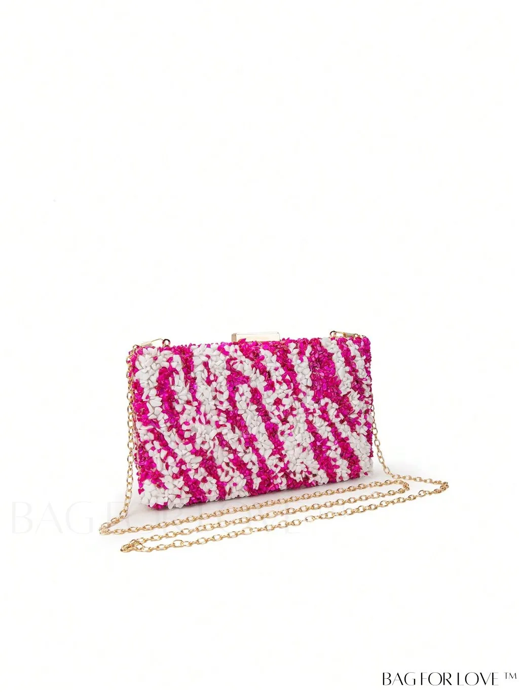BagForLove - Compact Colorblock Box Bag with Chain Strap