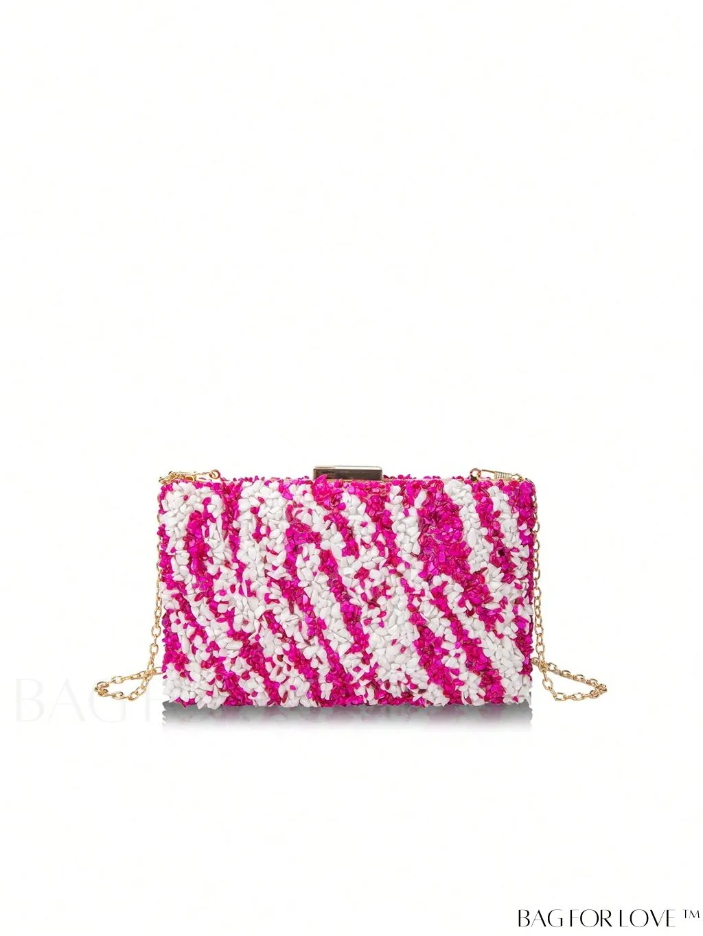 BagForLove - Compact Colorblock Box Bag with Chain Strap
