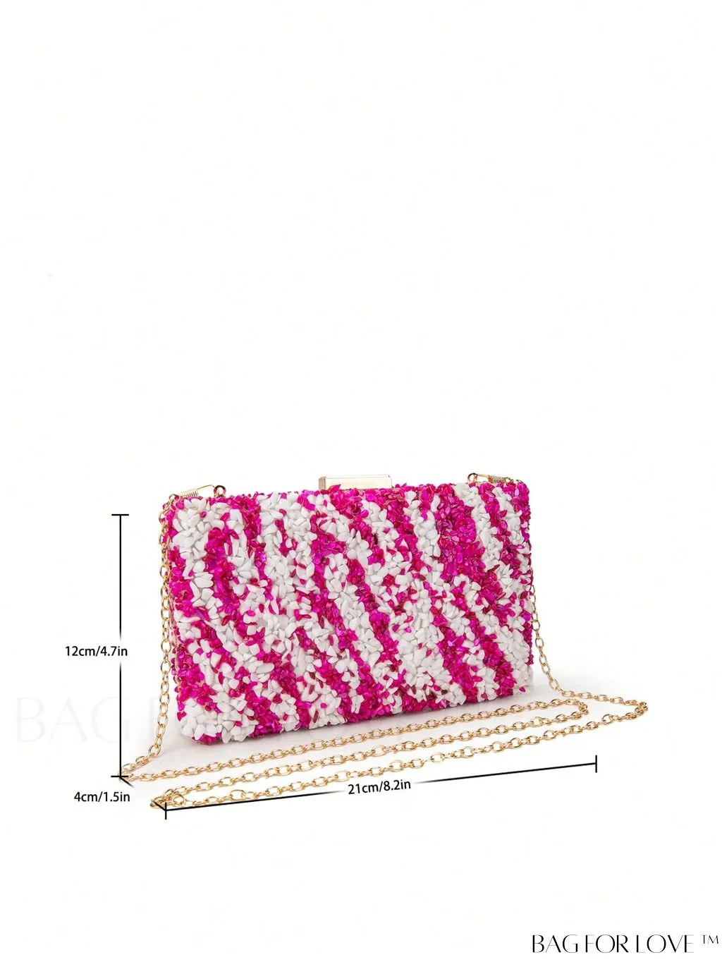 BagForLove - Compact Colorblock Box Bag with Chain Strap
