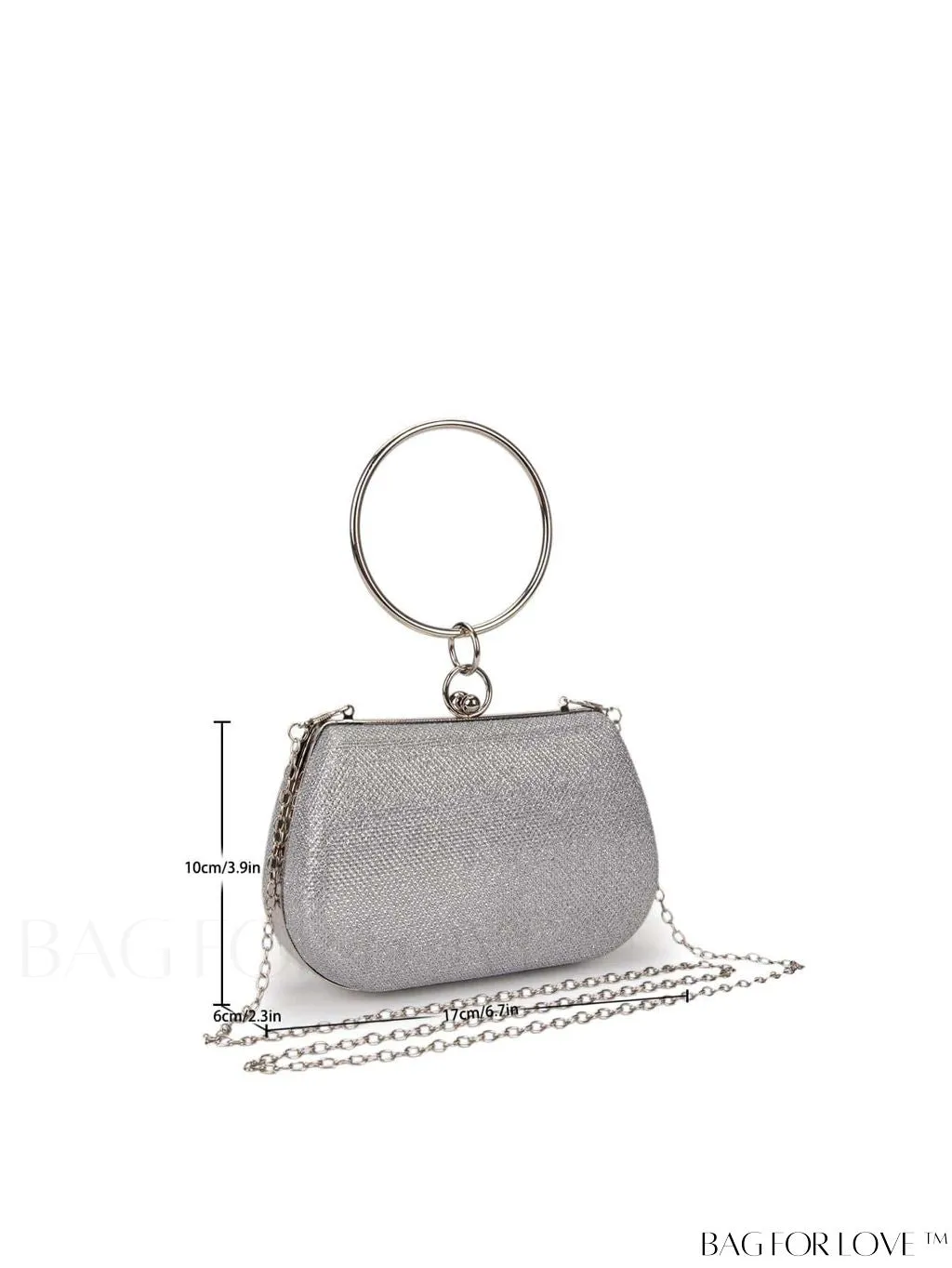 BagForLove - Compact Glam Chain Box Bag with Top Ring Handle
