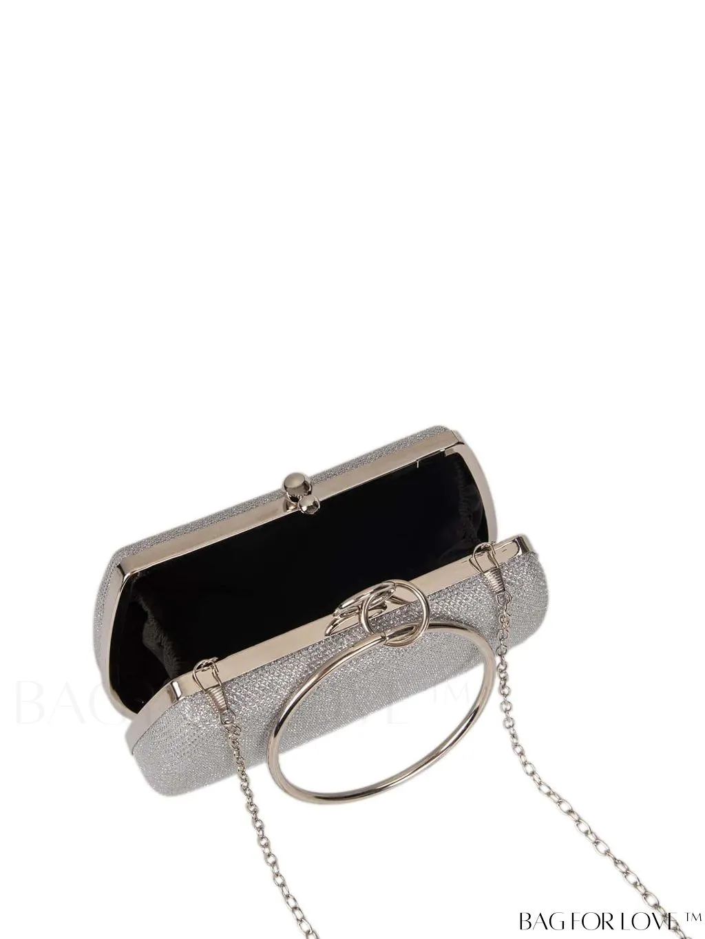 BagForLove - Compact Glam Chain Box Bag with Top Ring Handle