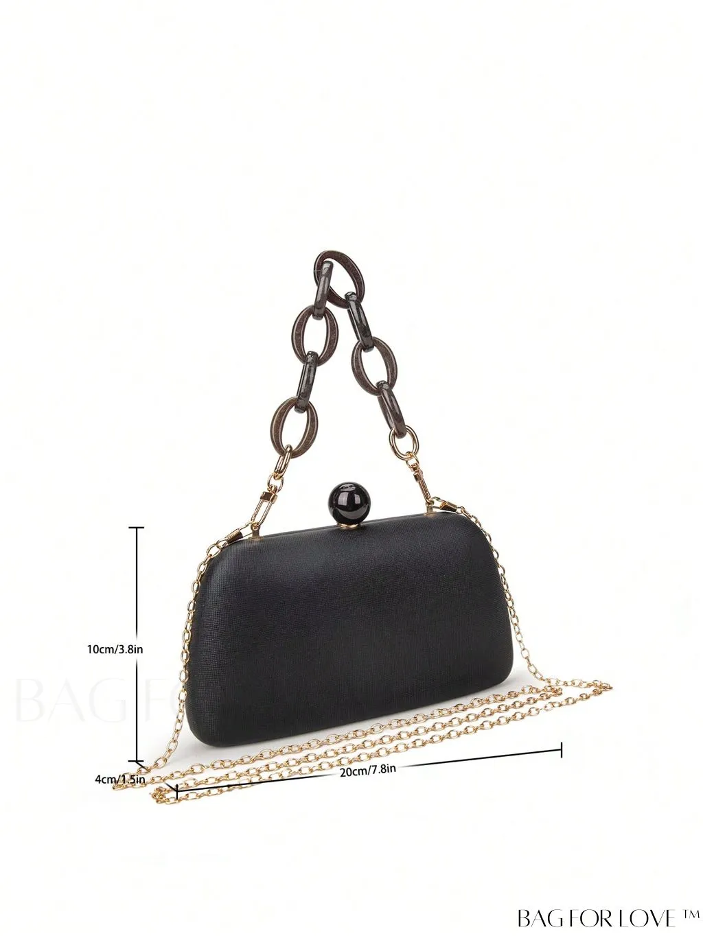 BagForLove - Compact Solid Color Box Bag with Chain Strap