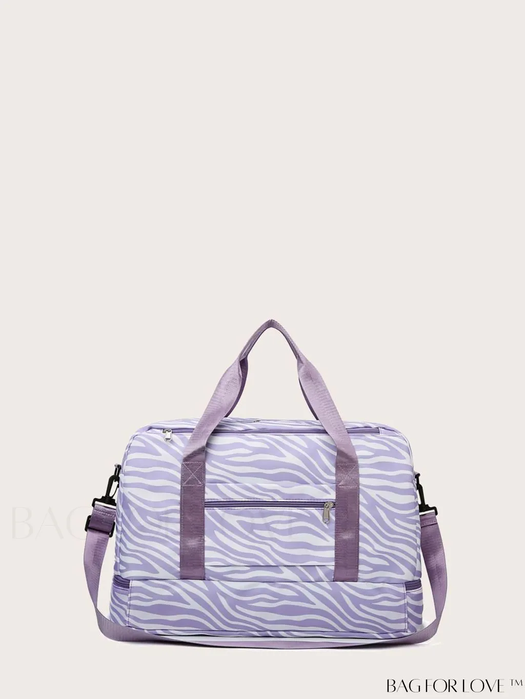 BagForLove - Multifunctional Zebra Print Travel Duffel with Shoe Compartment, Waterproof & Abrasion-Resistant Gym Bag