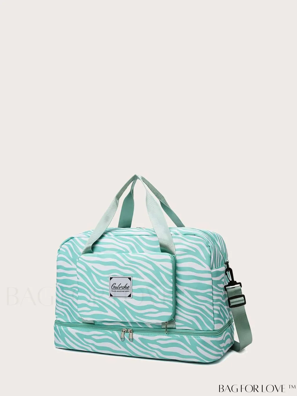 BagForLove - Multifunctional Zebra Print Travel Duffel with Shoe Compartment, Waterproof & Abrasion-Resistant Gym Bag