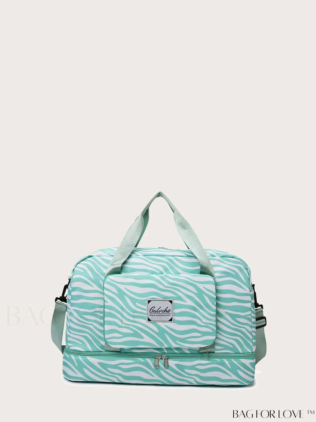 BagForLove - Multifunctional Zebra Print Travel Duffel with Shoe Compartment, Waterproof & Abrasion-Resistant Gym Bag