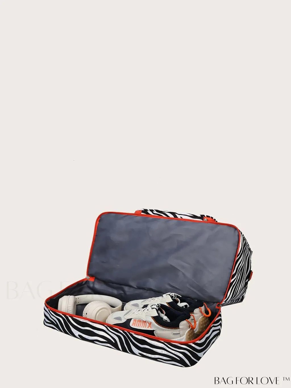 BagForLove - Multifunctional Zebra Print Travel Duffel with Shoe Compartment, Waterproof & Abrasion-Resistant Gym Bag
