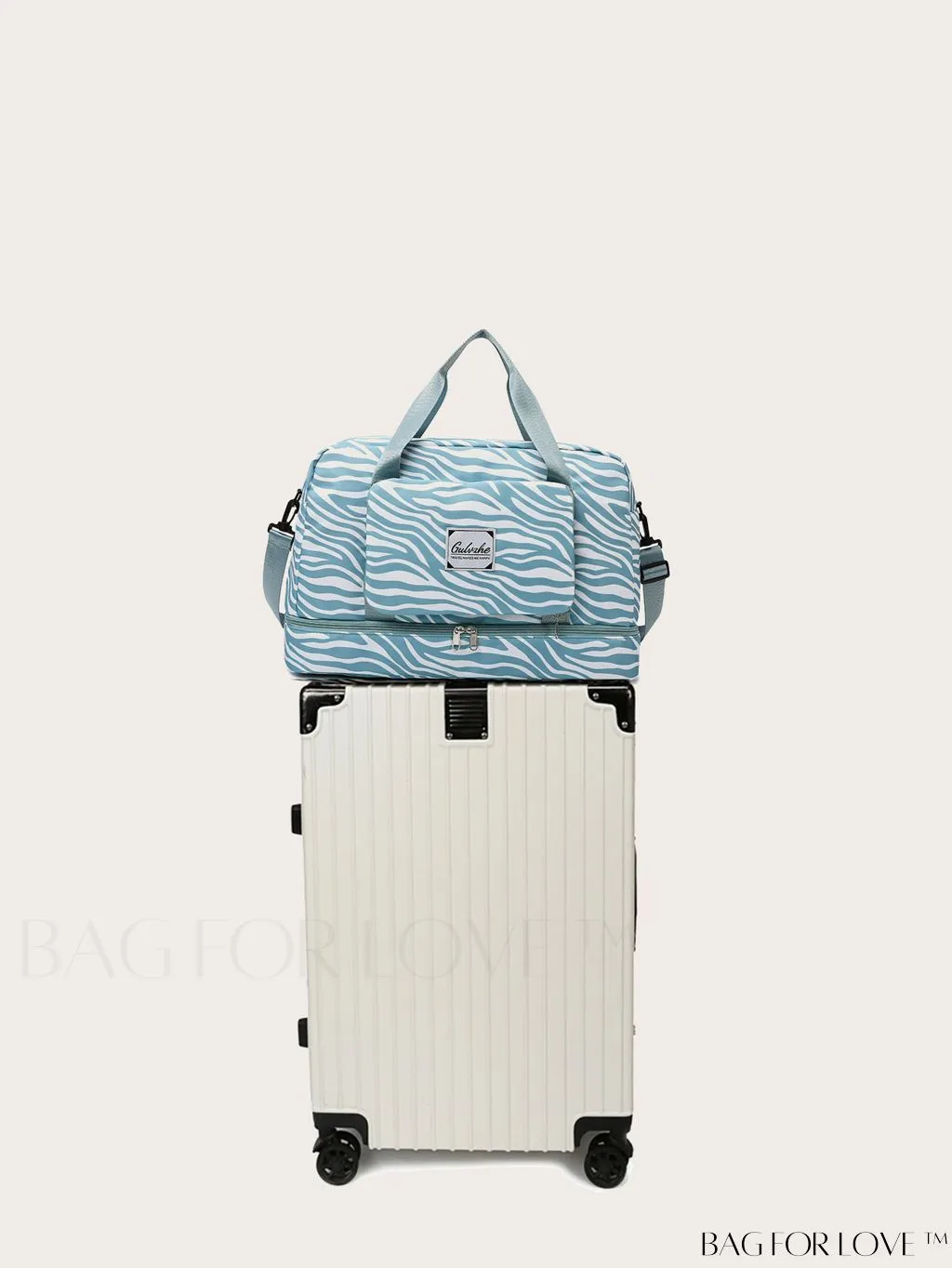 BagForLove - Multifunctional Zebra Print Travel Duffel with Shoe Compartment, Waterproof & Abrasion-Resistant Gym Bag