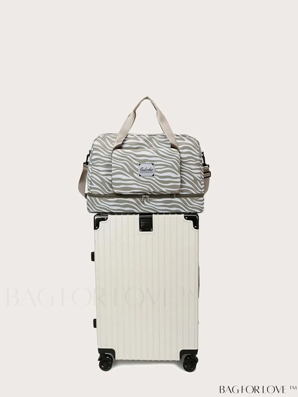 BagForLove - Multifunctional Zebra Print Travel Duffel with Shoe Compartment, Waterproof & Abrasion-Resistant Gym Bag