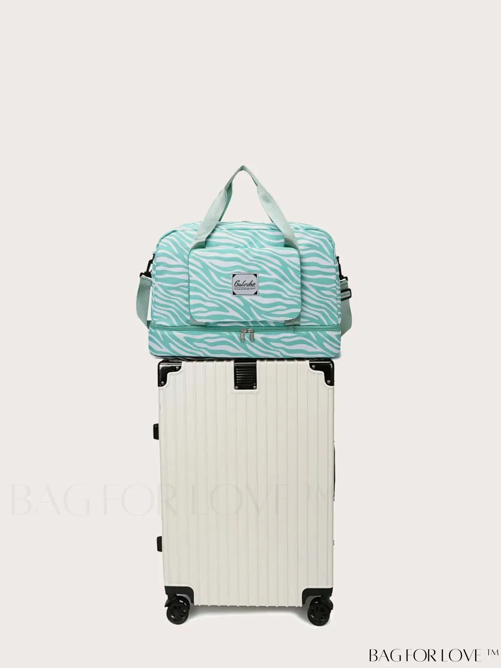 BagForLove - Multifunctional Zebra Print Travel Duffel with Shoe Compartment, Waterproof & Abrasion-Resistant Gym Bag