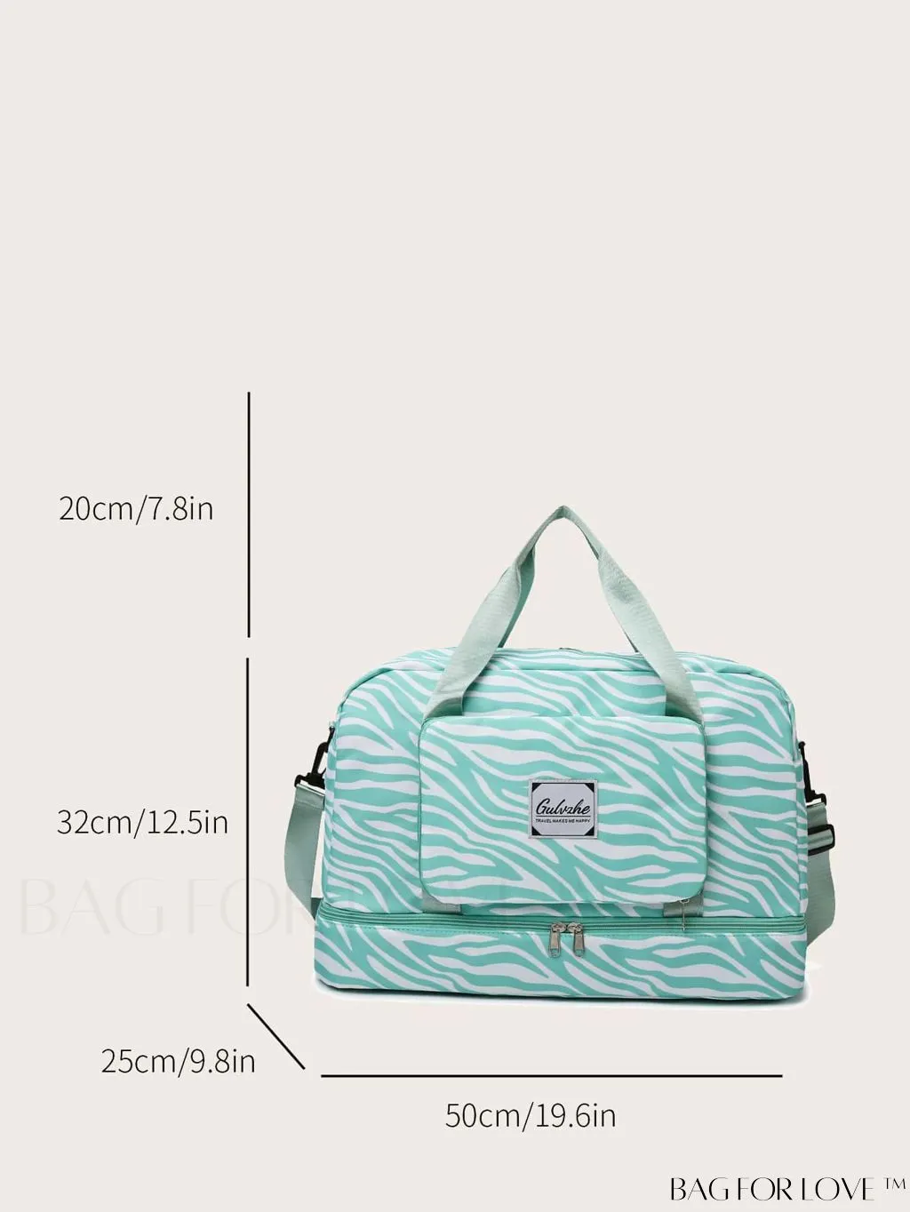 BagForLove - Multifunctional Zebra Print Travel Duffel with Shoe Compartment, Waterproof & Abrasion-Resistant Gym Bag