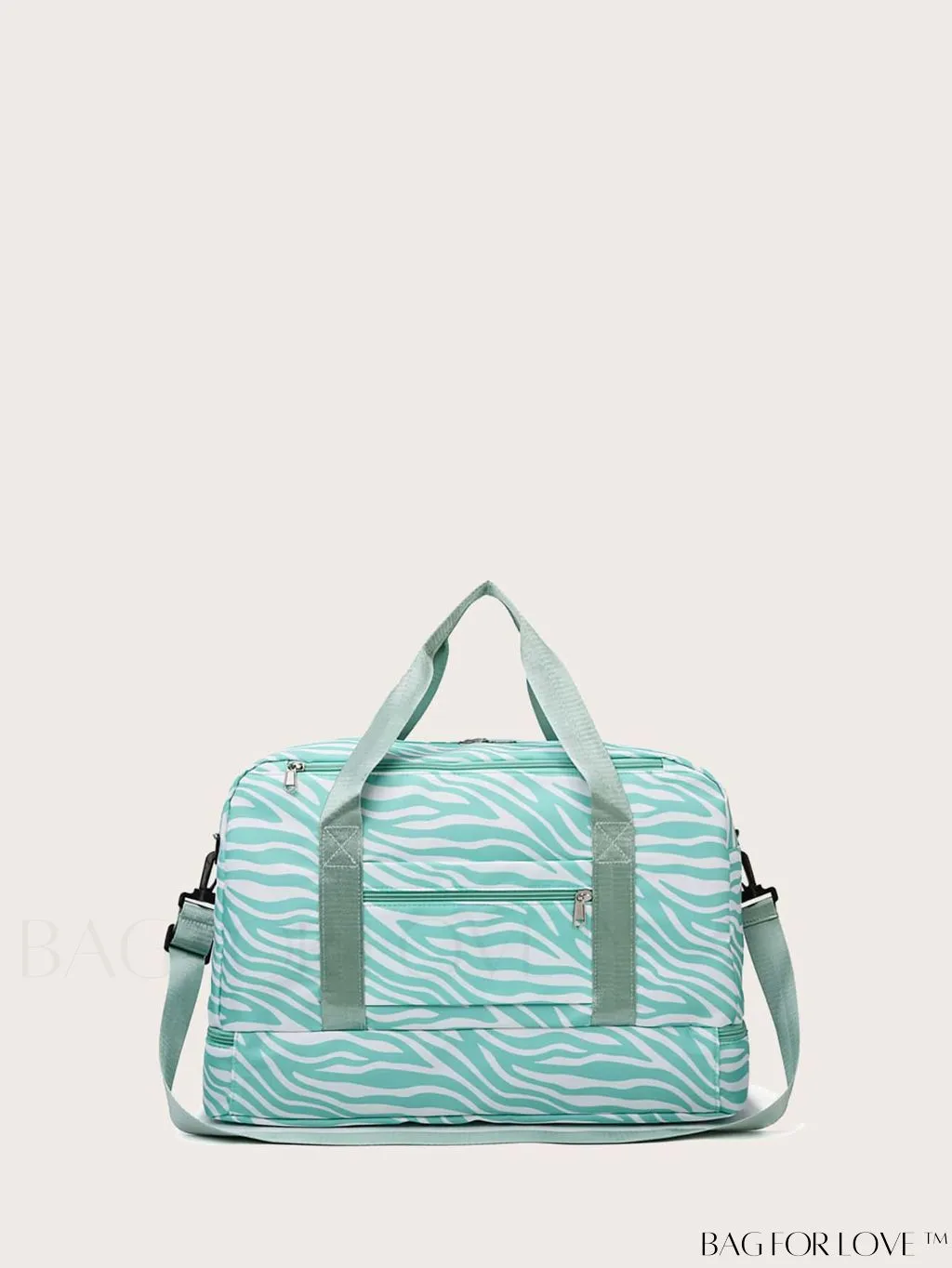 BagForLove - Multifunctional Zebra Print Travel Duffel with Shoe Compartment, Waterproof & Abrasion-Resistant Gym Bag