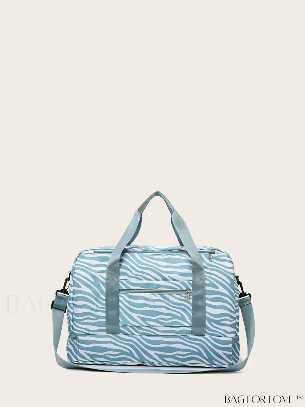 BagForLove - Multifunctional Zebra Print Travel Duffel with Shoe Compartment, Waterproof & Abrasion-Resistant Gym Bag