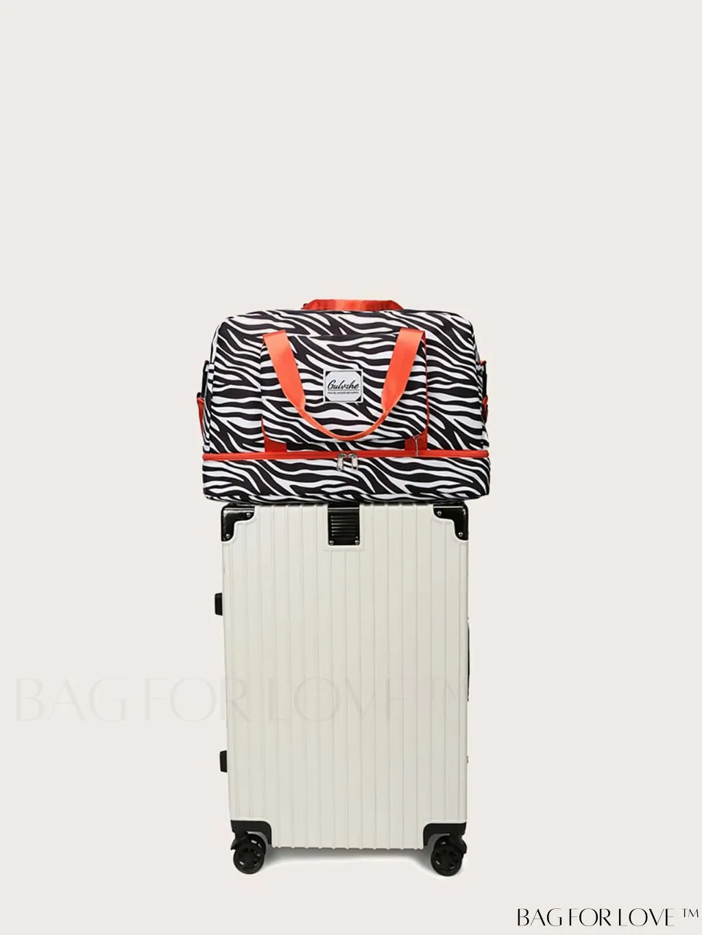 BagForLove - Multifunctional Zebra Print Travel Duffel with Shoe Compartment, Waterproof & Abrasion-Resistant Gym Bag