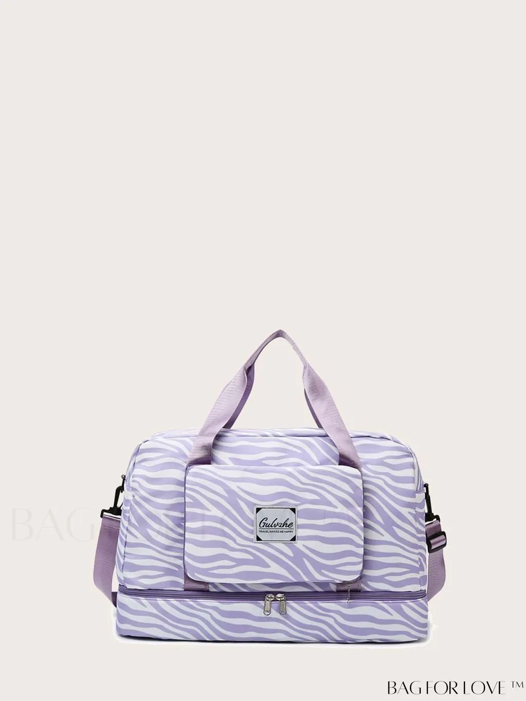 BagForLove - Multifunctional Zebra Print Travel Duffel with Shoe Compartment, Waterproof & Abrasion-Resistant Gym Bag