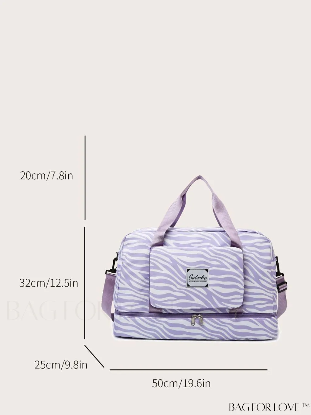 BagForLove - Multifunctional Zebra Print Travel Duffel with Shoe Compartment, Waterproof & Abrasion-Resistant Gym Bag