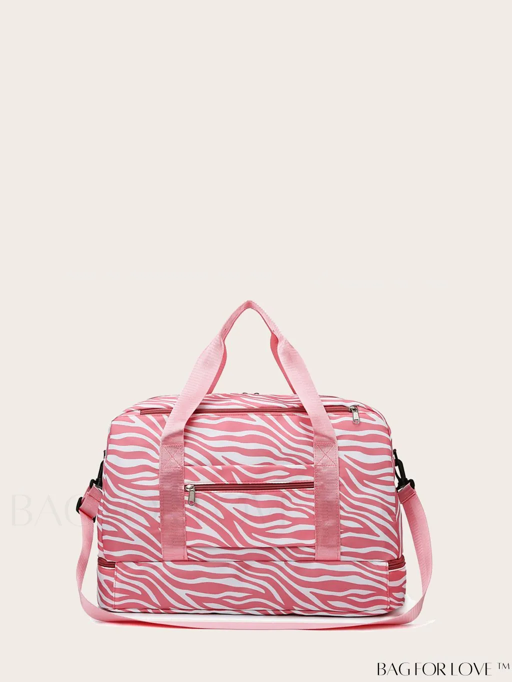 BagForLove - Multifunctional Zebra Print Travel Duffel with Shoe Compartment, Waterproof & Abrasion-Resistant Gym Bag