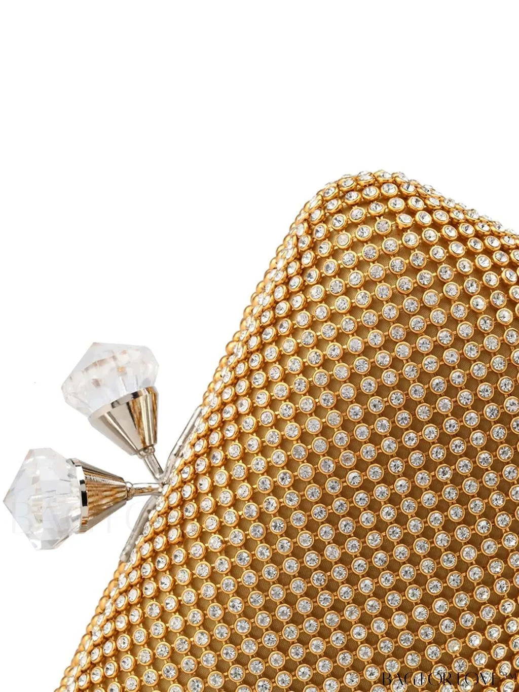BagForLove - Rhinestone-Embellished Box Clutch: Compact Glamour for Elegant Evenings