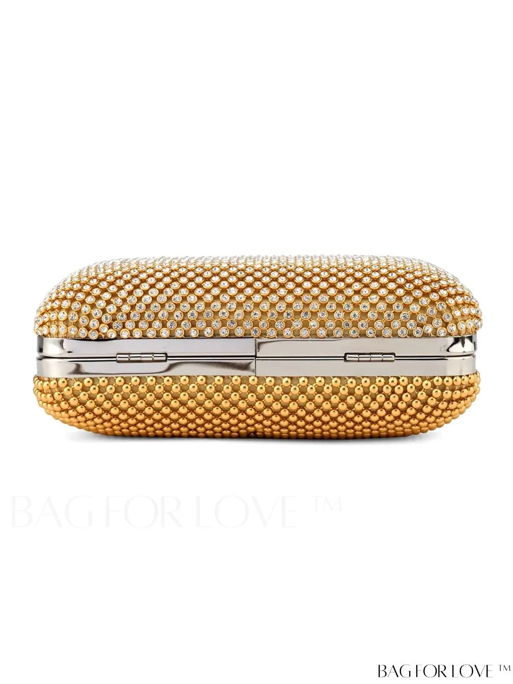 BagForLove - Rhinestone-Embellished Box Clutch: Compact Glamour for Elegant Evenings