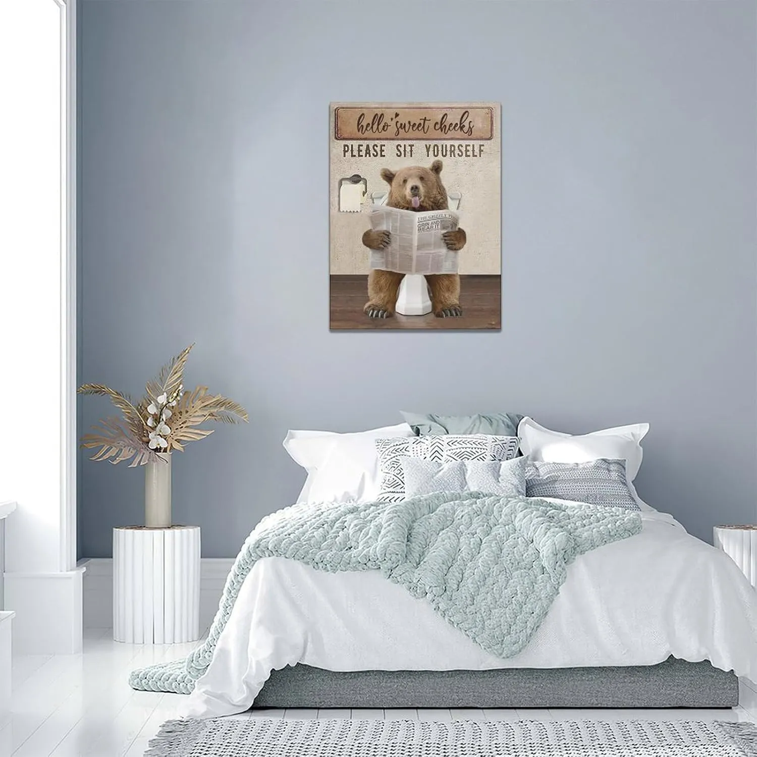Bald Eagle Wall Art American Flag Pictures Wall Decor Rustic Christian Eagle Canvas Prints Painting Home Decor Patriotic Framed Artwork for Living Room Bedroom Office Ready to Hang 12"x16"