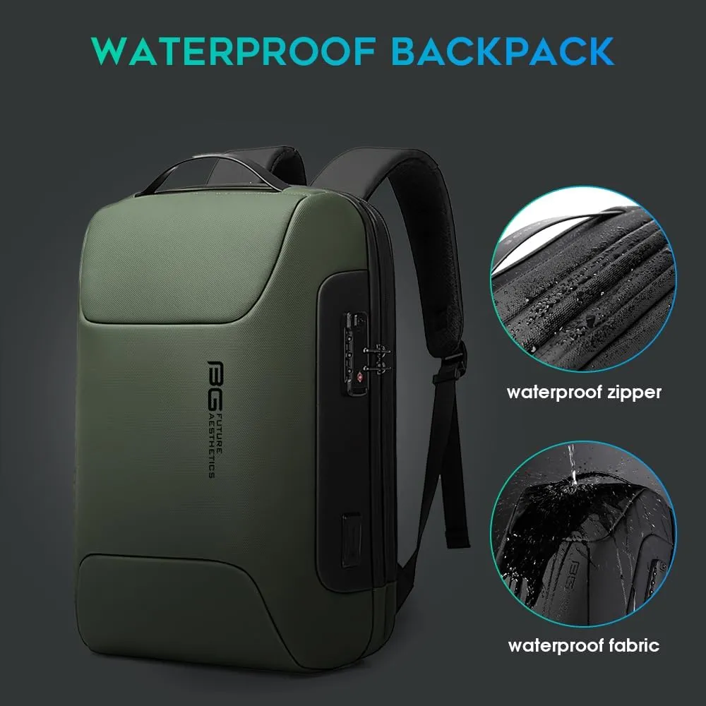 BANGE 15.6INCH Slim Laptop Backpack，Office Business Laptop with Lock, Anti Theft Travel Backpack with USB3.0 Charging Port for Men and Women…