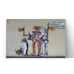 Banksy Jean-Michel Basquiat Wall Art Canvas Print - Banksy Street Art Graffiti Artwork for Living Room Bedroom Office Large Modern Home Wall Decor Framed and Ready to Hang - Sharp Wall Arts