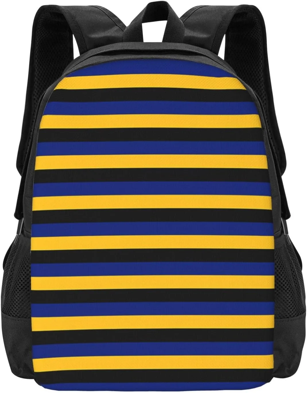 Barbados Flag Stripes Casual Backpacks Large Capacity Backpack Laptop Rucksack Sport Daypack Commuter Bags with Adjustable Strap for Traveling Camping